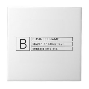 Stylish Monogram & Business Name (or other text) Ceramic Tile