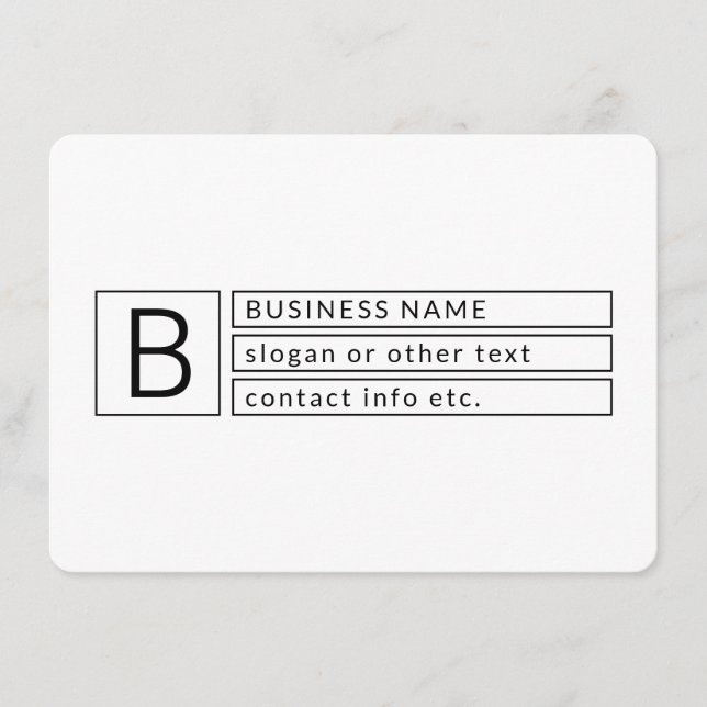 Stylish Monogram & Business Name (or other text) Enclosure Card (Front)