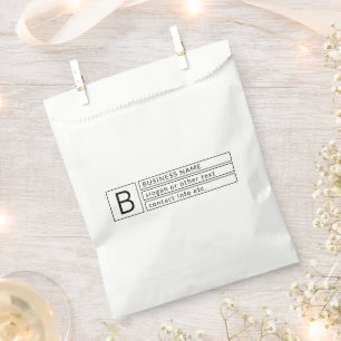 Stylish Monogram & Business Name (or other text) Favour Bag