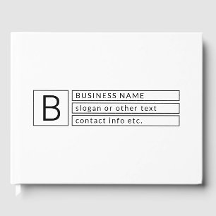 Stylish Monogram & Business Name (or other text) Guest Book