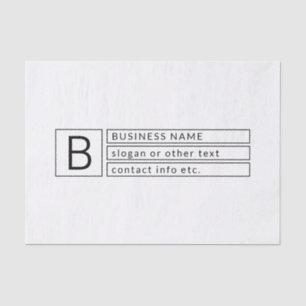 Stylish Monogram & Business Name (or other text) Tissue Paper