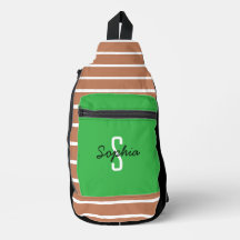 Stylish Monogram Calligraphy Name Green Caramel