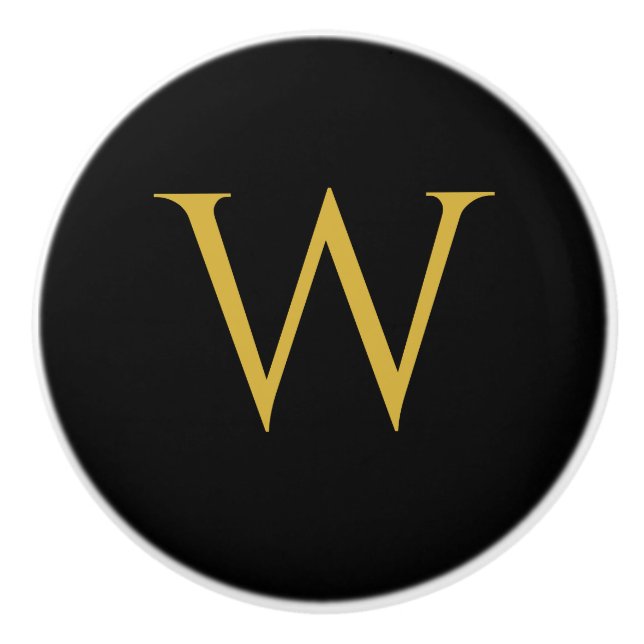 Stylish Monogram Ceramic Furniture Knob (Front)