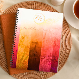 Stylish Monogram Colorblock Iridescent Notebook