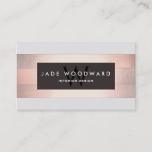 Stylish Monogram Copper Striped Designer Business Card