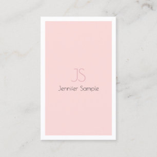 Stylish Monogram Design Sleek Plain Professional Business Card