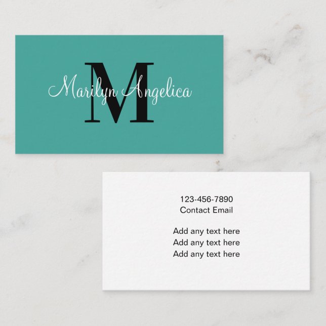 Stylish Monogram Designed Business Cards (Front/Back)