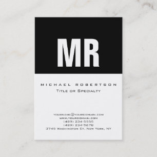 Stylish Monogram Grey Black White Business Card