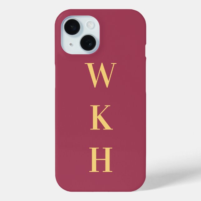 Stylish Monogram Initials Case-Mate iPhone Case (Back)