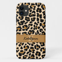 Stylish Monogram Leopard Print Phone Case Cover