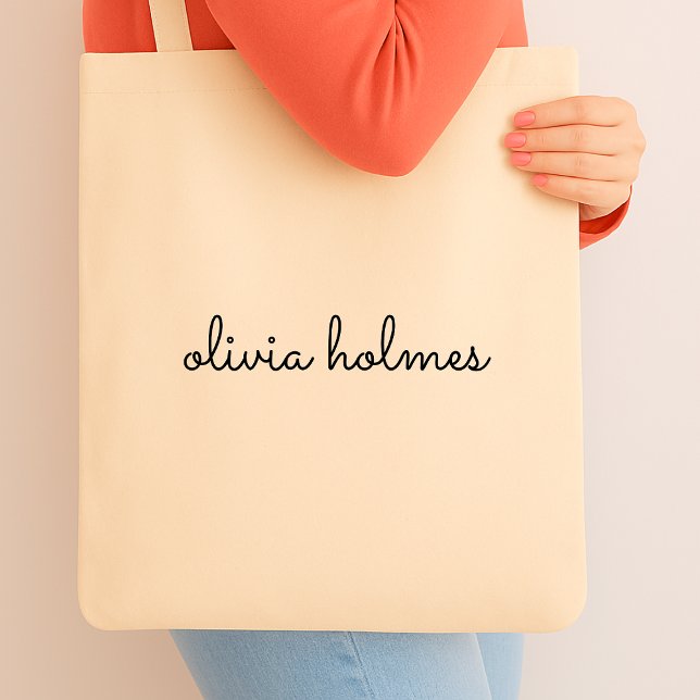 Stylish Monogram | Modern Minimal Typography Name Tote Bag (Creator Uploaded)