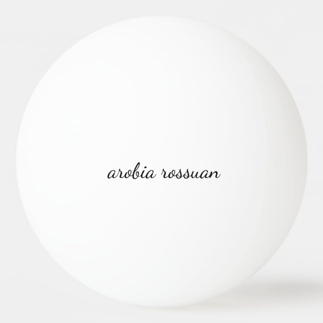 Stylish Monogram Modern Minimal White Script Art Ping Pong Ball (Front)