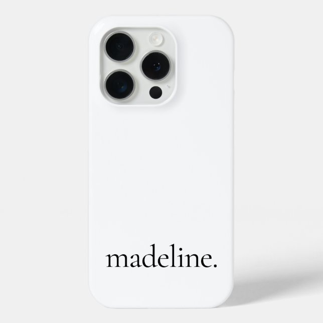 Stylish Monogram Modern Minimalist Name White Case-Mate iPhone Case (Back)