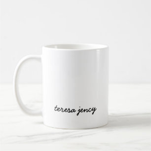 Stylish Monogram Modern Minimalist White Script Coffee Mug