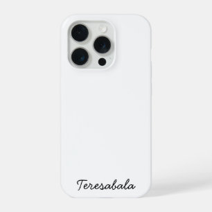Stylish Monogram Modern Minimalist White Script iPhone 15 Pro Case