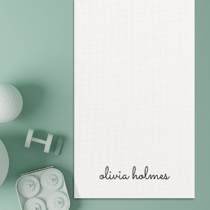 Stylish Monogram   Modern Minimalist White Script Yoga Mat