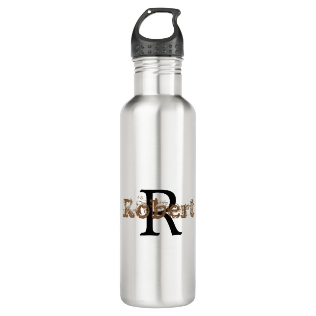 Stylish Monogram Name Initial Modern  710 Ml Water Bottle (Front)