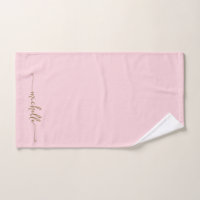 Stylish Monogram Name Script Blush Pink Gold