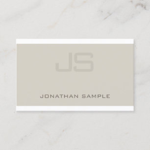 Stylish Monogram Professional Chic Plain Modern Business Card