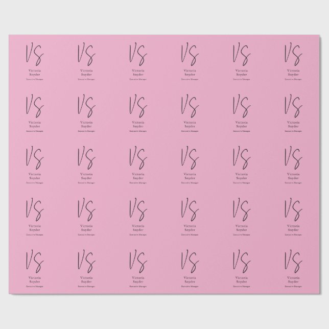 Stylish Monogram Professional Light Pink Wrapping Paper (Flat)