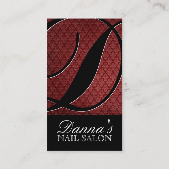 Stylish Monogram Salon Business Cards (Front)