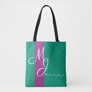 Stylish Monogram Text Design Shopping Bag