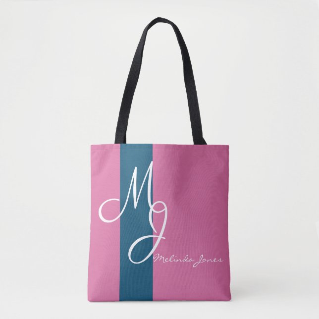 Stylish Monogram Text Design Shopping Bag (Front)