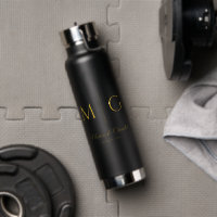 Stylish Monogram With Couple Name Black