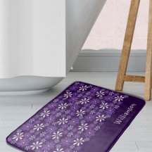 Stylish Monogrammed Dark Purple Flower Pattern
