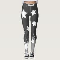 Stylish monogrammed grey white stars workout