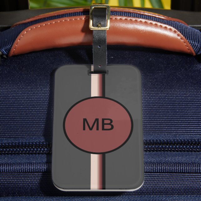 Stylish Monogrammed Luggage Tag (Front Insitu 2)