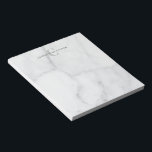 Stylish Monogrammed Name in White Grey Marble  Notepad<br><div class="desc">Stylish Monogrammed Name in White Grey Marble Notepad</div>