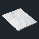 Stylish Monogrammed Name in White Grey Marble  Notepad<br><div class="desc">Stylish Monogrammed Name in White Grey Marble Notepad</div>