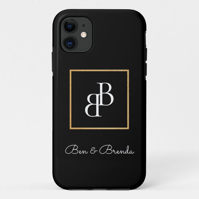 Stylish Monograms Text Design Case-Mate iPhone Case (Back)