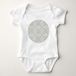 Stylish Moroccan Scroll Ornate Pattern Baby Bodysuit