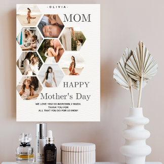 Stylish mother Photo Collage elegant Holiday Card