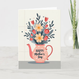 Stylish Mothers Day Teacup Card