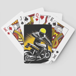Stylish Motorcyclist Riding on a Cruiser Bike Playing Cards