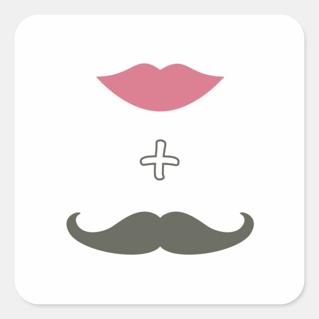 Stylish Moustache and Lips Envelope Seal (Front)