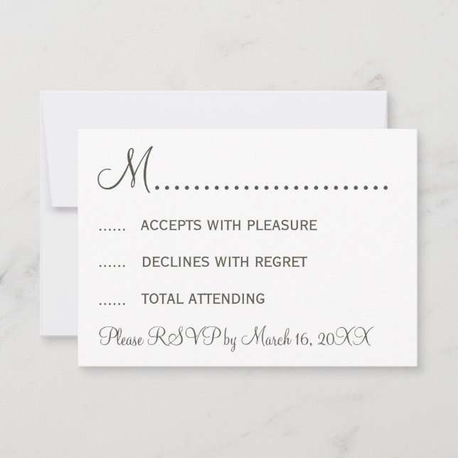 Stylish Moustache and Lips RSVP Card (Front)
