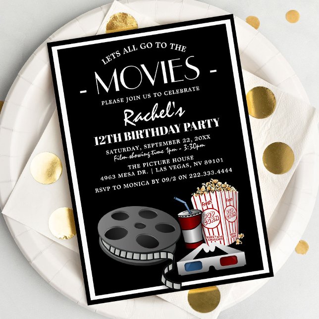 Stylish Movie's Kids Birthday Party | Cinema Invitation (Creator Uploaded)