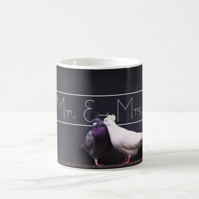 Stylish Mr. & Mrs. Pigeon Mugs (Center)