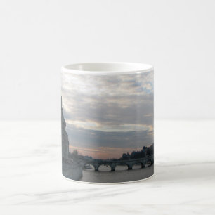 Stylish Mug with beautiful sunset in Paris