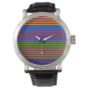 STYLISH MULTI COLOR BANDED STRIPES eWatch Watch