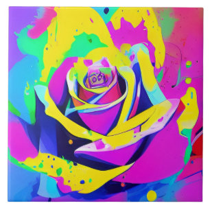 Stylish Multi Coloured Flower Ceramic Tile