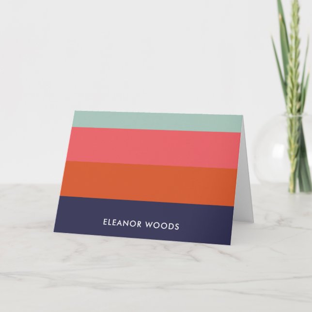 Stylish Multicolored Striped Design Personalised Card (Front)