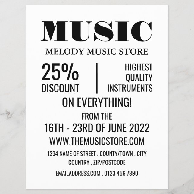 Stylish Musical Instrument Store Flyer (Front)