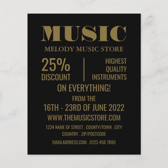 Stylish Musical Instrument Store Flyer (Front)