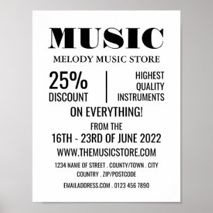 Stylish Musical Instrument Store Poster