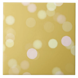 Stylish Mustard Blush Bokeh Ceramic Tile